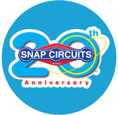 snap circuits anniversary logo on blue